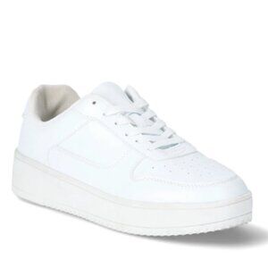 No Boundaries Women's Platform Casual Lace Up Sneakers, 7.5 Wide